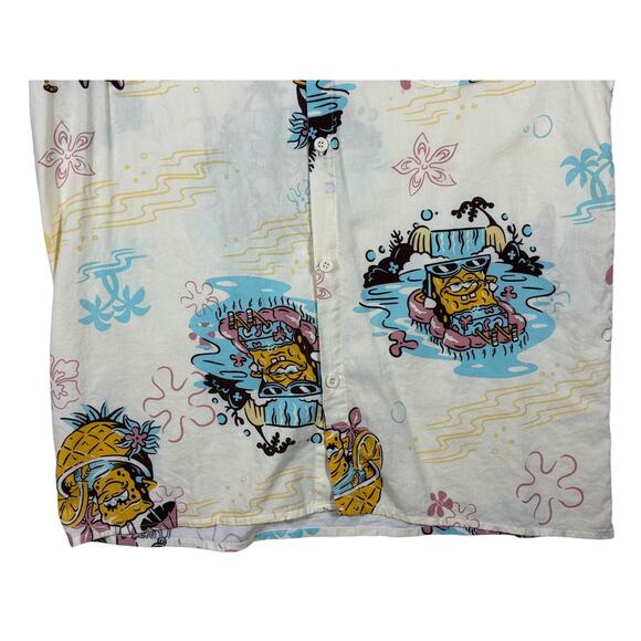 SpongeBob SquarePants Nickelodeon Button Up Shirt All Over Print Large - Picture 4 of 11